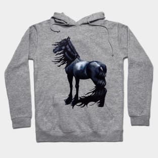 Windswept Friesian Stallion Hoodie